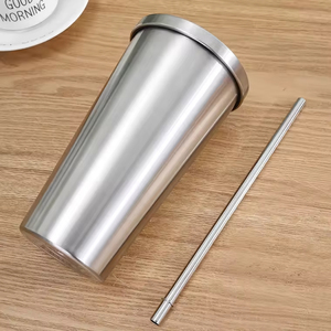 Custom Double Wall Stainless Steel <b>Coffee</b> Cup Hot and Cold Vacuum Insulated Tumbler With Straw - Product Image 4