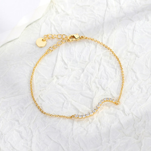 His Year's Zircon <b>Charm</b> Bracelet Bohemian Style Gold Plated Brass New Wave Design Luxury Gift for Unisex - Product Image 1