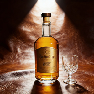 Bouteille en verre personnalisée haut <span class=keywords><strong>de</strong></span> gamme et abordable <span class=keywords><strong>de</strong></span> 700 ml, 300 ml, 1 L pour boissons <span class=keywords><strong>de</strong></span> <span class=keywords><strong>Bordeaux</strong></span>, rhum, vin, gin, avec bouchon et couvercle électroplaqué - Product Image 1