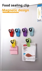 Clips magnéticos multicolores para bolsas, sello hermético, organizador de nevera, Clips de almacenamiento de cocina para patatas fritas, aperitivos de pan - Product Image 2