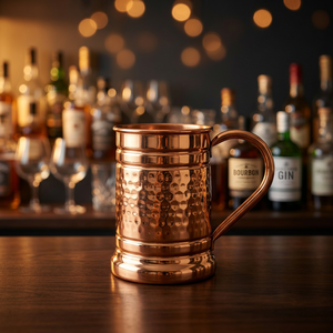 Premium Pure Copper Beer Tankard Mug 16oz Handcrafted Hammered Copper Stein with Handle Wholesale Barware Cocktail <b>Drinkware</b> - Product Image 1