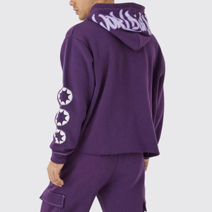 Ensemble de survêtement pour homme avec sweat à capuche et pantalon de survêtement à appliques florales, deux pièces, style streetwear, personnalisable, vente en gros OEM - Product Image 5