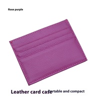 Porte-cartes en cuir véritable avec logo personnalisé classique Portefeuille Slim Business Bank Titulaire de la carte de crédit avec luxe pour les femmes