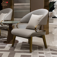 Fauteuil en cuir italien moderne de luxe, structure en bois massif, cuir véritable écologique, ensemble de fauteuils de salon et de chambre à coucher