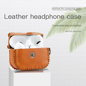 Véritable Cuir Écouteurs De Charge poche recharge Cas casque Couverture pour Apple <span class=keywords><strong>Airpods</strong></span> pro Cas casque génération 1 / 2 - Product Image 6