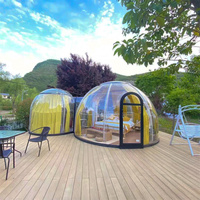 Glamping Camping Géodésique Préfabriqué Forme Transparent Hébergement Polycarbon Dome House