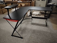 BEISIJIE coin Design bureau d'ordinateur grand bureau en forme de L noir E-sports Table de jeu
