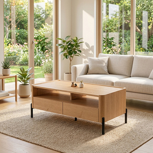 Mesa de <span class=keywords><strong>Centro</strong></span> Moderna de Madera para el Hogar, con Cajones de Almacenamiento, Cuadrada, Minimalista, para la Sala de Estar, Precio de Mayoreo - Product Image 1