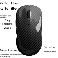 Souris optique ergonomique haut de gamme en fibre de carbone, trois modes, USB, filaire, sans fil 2.4G, en stock, accessoire universel pour PC portable