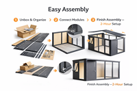 Cocovia Tiny House en Acier Léger, Modulaire, Préfabriquée, Écologique, Conception Étanche, Montage Facile pour Jardin et Cour Arrière
