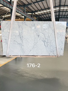 Italian Statuario Marble Snow White/<strong>Grey</strong> Veined Polished Stone Waterproof Eco-Friendly Modern Design for Dining Kitchen Bathroom - Product Image 2