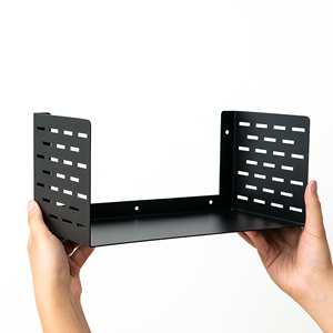 Estante Metálico Moderno de Tamaño Pequeño con Acabado Negro, Unidad de Almacenamiento Decorativa Resistente para Hogar, Oficina, Sala de Estar, Dormitorio y Espacio de Trabajo - Product Image 3