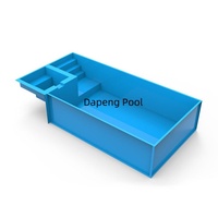 Piscine portable pour enfants en fibre de verre avec échelle et conteneur, résistante aux UV et durable