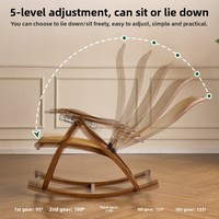 Fauteuil à bascule inclinable pour adultes, adapté au sommeil, en bambou, pliable, mobilier de maison, pour balcon, chaise de loisirs, avec dossier, pour personnes âgées