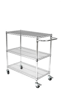 Kohlenstoffstahl <span class=keywords><strong>ESD</strong></span> SMT Rollenwagen PCB-Lagerregal Verchromter Drahtgestellwagen - Product Image 2