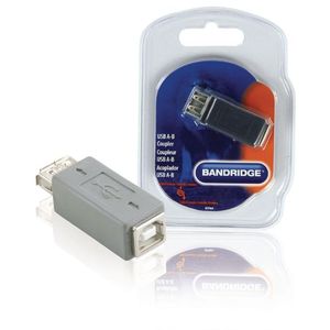 Adaptateur USB A vers B Bandridge, femelle vers femelle, gris, pour transfert de données et connexion d'appareils - Product Image 1