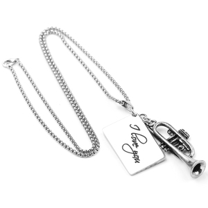 맞춤 맞춤 악기 펜던트 목걸이 새겨진 특별 날짜 이름 생일 기념일 선물 매력 보석 - Product Image 5