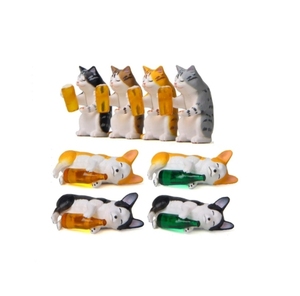 Figuras de animales de gatos borrachos, juguetes para decoración de pasteles, 8 Uds., figuritas en miniatura creativas para <span class=keywords><strong>cachorros</strong></span>, adornos de decoración de micropaisaje - Product Image 1