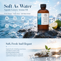Huile parfumée aquatique douce comme de l'eau, senteur citron, bergamote, brise marine, jasmin, huile aromatique en gros, huile aromatique personnalisée, OEM ODM pris en charge