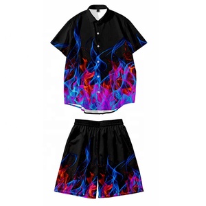 China Casual Summer <strong>Men</strong> Collar Short Sleeve <strong>Shirt</strong> Shorts 2 Piece Beach Printed <strong>Shirt</strong> and Pants - Product Image 1