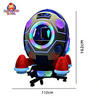 Columpio Giratorio para Niños con Forma de Cohete Espacial, Operado con Monedas, con Rotación de 360 Grados y Luces LED de Colores para Centros Comerciales