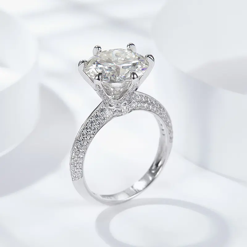 S925 Bạc Vương Miện Cá Tính Đề Nghị Engagement Ins Tốt Moissanite Đồ Trang Sức Nhẫn