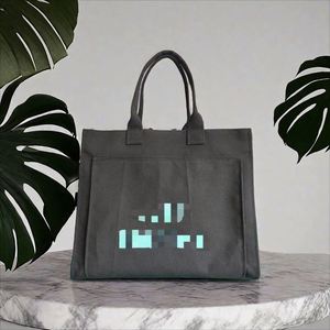 OEM Factory Luxury Woman Tote Handbag Fashion Tote Bag Cotton Canvas Bag with Pockets - Product Image 2