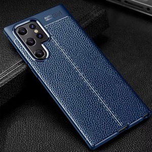 Funda de teléfono a prueba de golpes de silicona con textura de cuero de lujo al por mayor para Samsung <span class=keywords><strong>Galaxy</strong></span> S21 S22 Ultra 5G S23 + S24 Ultra A32 A53 A52 - Product Image 1