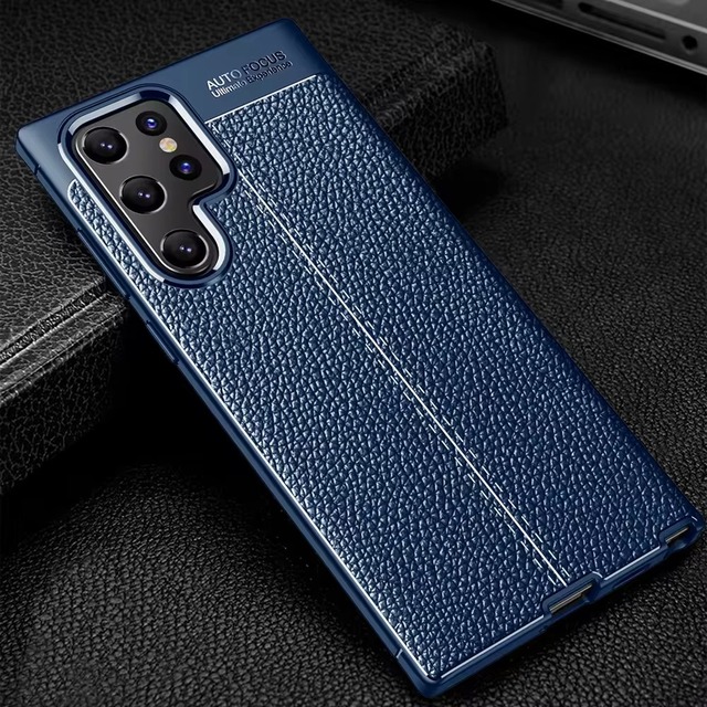 Wholesale Luxury Leather Texture Silicone Shockproof Phone Case for Samsung Galaxy S21 S22 Ultra 5G S23+ S24 Ultra A32 A53 A52