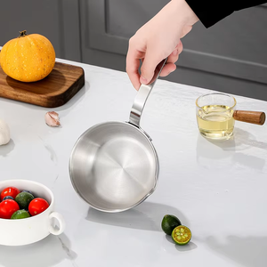 316 Stainless Steel Uncoated Stainless Steel Mini Frying <b>Pan</b>, Household Flat <b>Skillet</b> for Hot Oil Splashing & Pouring, Export - Product Image 4