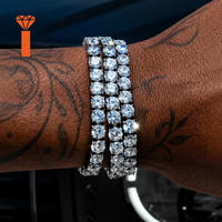 Bracelet Chaîne Tennis en Moissanite de Haute Qualité, Testée au Diamant, en Argent Sterling 925, 2mm 3mm 4mm 5mm 6.5mm, Style Hip Hop