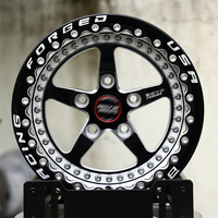 Jantes forgées Drag Beadlock 15x11 15x12 17x11 5x115 5x120, noires avec centre poli, pour Challenger Demon CTS-V Commodore