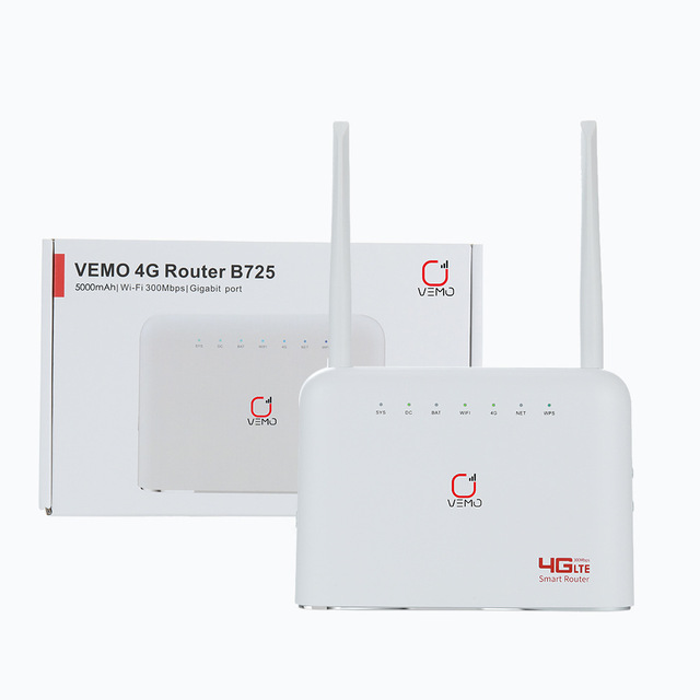 VEMO B725  Wifi Router 5000mah Battery   4gCpe  Wireless Wifi Router with Sim Card Slot Detachable Antenna Modem  EU Version