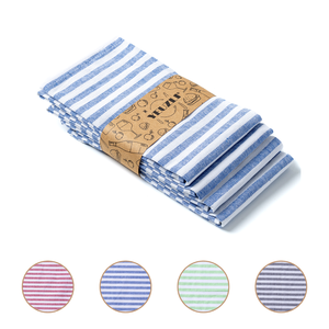 Serviette de cuisine écologique de style européen, hypoallergénique, en coton tissé rayé, antibactérienne, multi-usages - Product Image 1