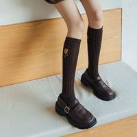 OEM Vente en gros personnalisé de haute qualité automne hiver couleur café tulipe Compression long tube coton chaussettes mollet chaussettes