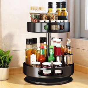 <b>Rotating</b> Storage <b>Rack</b> 3 Tier Circular Countertop Organizer For Kitchen <b>Spices</b> Bottles Jars Rotatable Shelf - Product Image 4