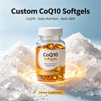 Complexe Antioxydant pour Adultes en Gélules Molles avec Coenzyme Q10 et Vitamine E, Sans Sucre Naturel, Complément Nutritionnel Personnalisé à Marque Privée