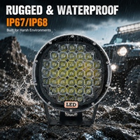 Luz de Trabajo LED de 8.6 Pulgadas, 185W, 4440LM, Opcional con Haz de Luz Concentrada/Difusa, 9-60V DC para Camiones Todoterreno y Embarcaciones