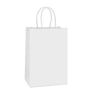 Bolsas de Papel Kraft Ecológicas Recicladas en Blanco y Negro para Regalos y Compras - Product Image 1