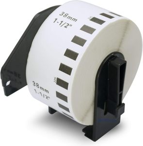 Para Brother DK 22225, etiquetas térmicas continuas compatibles, marco de plástico negro de 38mm x 30,48 M para impresoras de etiquetas de 1050 1100 y - Product Image 1