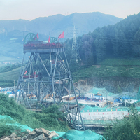 Équipement de treuil de tête de puits pour l'abaissement de la mine, plateformes de travail suspendues en acier galvanisé, ventilateurs, câble en acier