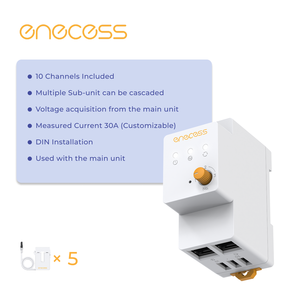 เครื่องวัดพลังงานไฟฟ้าแบบเฟสเดียว/แยกเฟส/สามเฟส |   การตรวจสอบแบบเรียลไทม์ |   10 ช่องสัญญาณ (ขยายได้ 30) |   ความแม่นยำระดับ 1.0 |   สำหรับบ้านและธุรกิจ - Product Image 2