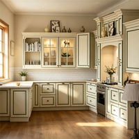 Set Kabinet Pulau Dapur Desain Modular Meja Kerja Kuarsa Inti Particleboard Perakitan Mudah Garansi Panjang