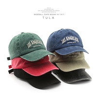 Gorra de Béisbol Unisex de 6 Paneles Ajustable con Letra Bordada Lavada