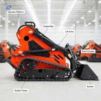 Livraison Gratuite Chargeuse Compacte sur Chenilles 400 kg à Moteur Diesel, Mini-chargeuse sur Chenilles, CE EPA EURO5, Vente Directe Usine, Garantie 2 Ans