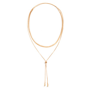 Collar de cadena geométrica con diseño de serpiente, cadena de clavícula multicapa de aleación de zinc para fiestas y uso diario - Product Image 5