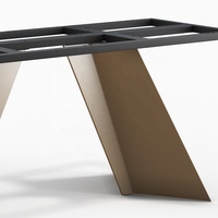 Support de table de présentation design diamant, table à manger naturelle de qualité supérieure avec pieds en métal