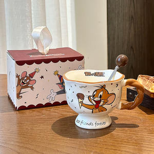 Taza de Cerámica Tom y Jerry con Cuchara, Diseño de Dibujos Animados, Regalo para Parejas, Verano 2025 - Product Image 3