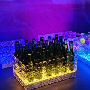 Logo personnalisé boîte <span class=keywords><strong>de</strong></span> <span class=keywords><strong>nuit</strong></span> bar motif <span class=keywords><strong>de</strong></span> glace en plastique transparent Led seau à glace éclairage bière <span class=keywords><strong>champagne</strong></span> seau à glace - Product Image 5