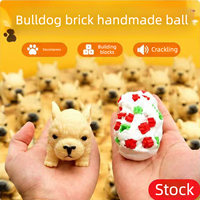 Balle en blocs de construction Bulldog faite à la main, produit phare, à rebond lent, son ASMR, balle de puzzle en blocs de construction, gel souple et moelleux